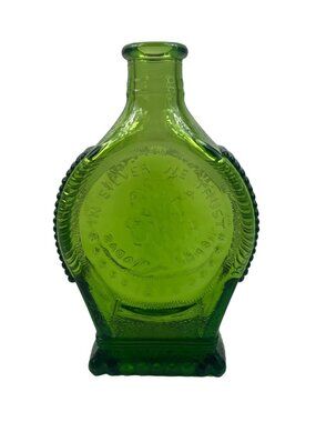 Vintage Wheaton Green Glass Bottle In Silver We Trust Nevada City CA
